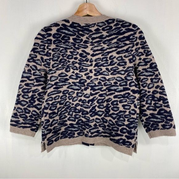 Ann Taylor Merino Wool Alpaca Leopard Print Blend Button Down Sweater Cardigan - Picture 5 of 6